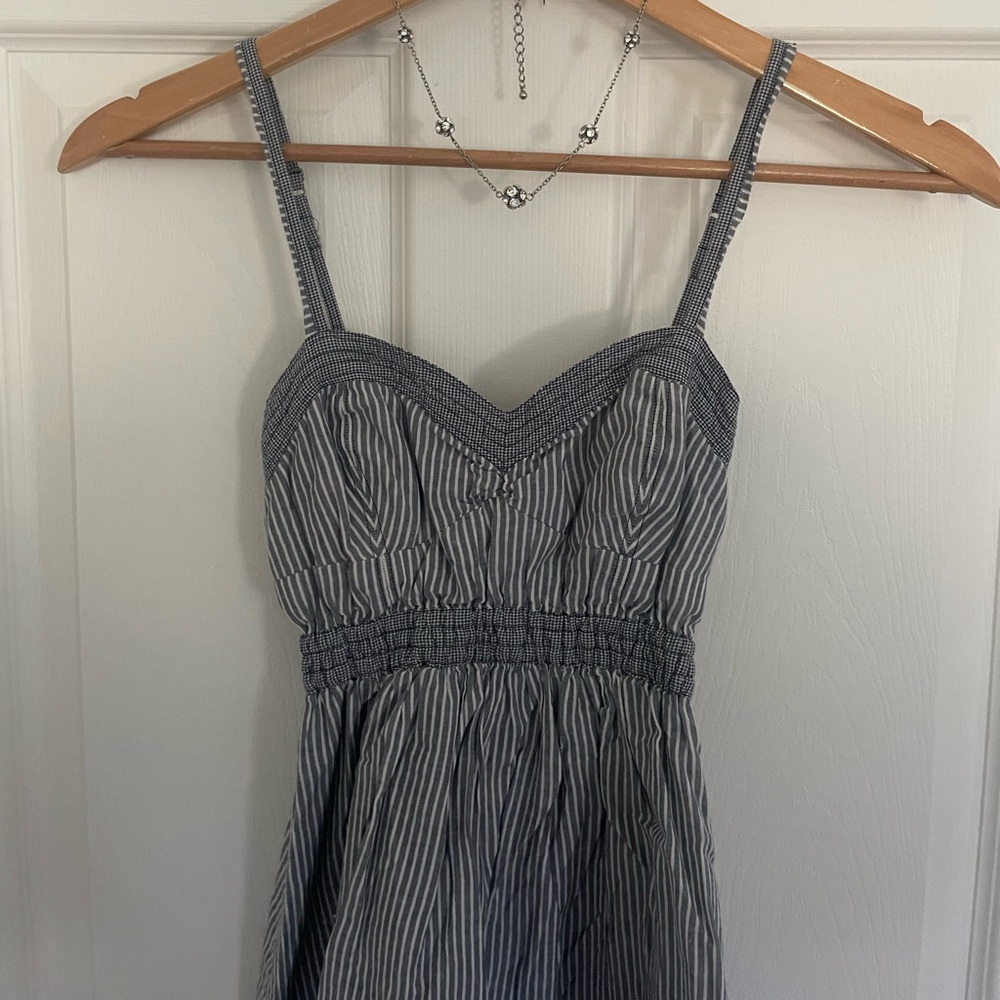 Y2K Abercrombie Stripe Cotton Tunic Sundress - Picture 4 of 10